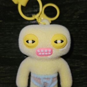 🌺 Lot B/E Ugly Yellow Plush Keychain with Pink Details